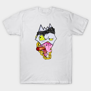 Dope Slluks chicken character is smoking a cigar illustration T-Shirt